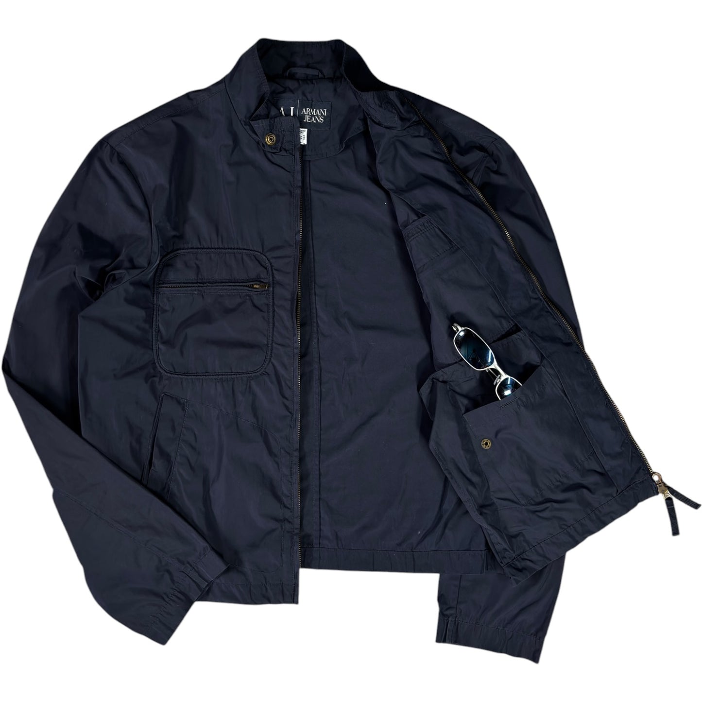 Armani Jeans 00's Navy Cropped Multipocket Jacket M