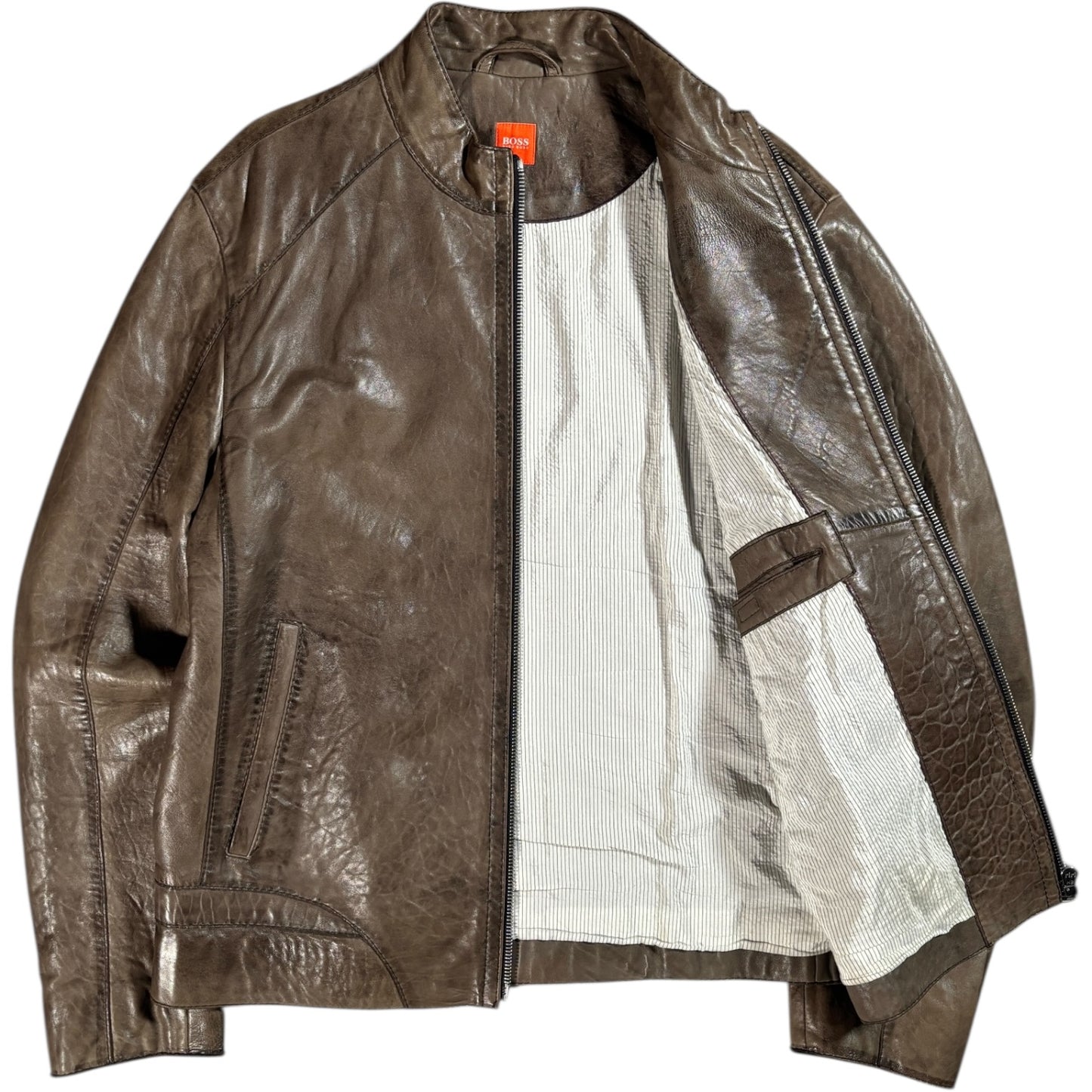 Hugo Boss Orange 00’s Faux Leather Jacket L