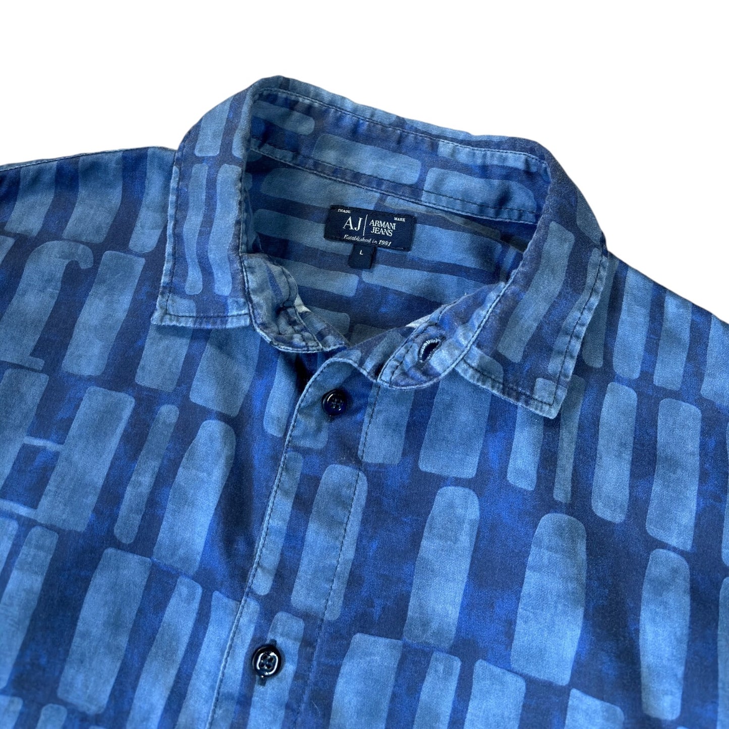 Armani Jeans 00’s All Over Print Short Sleeve Shirt M