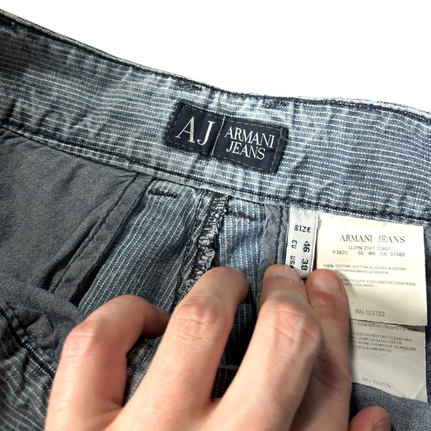 Armani Jeans 00’s Pinstripe Cotton Shorts W30