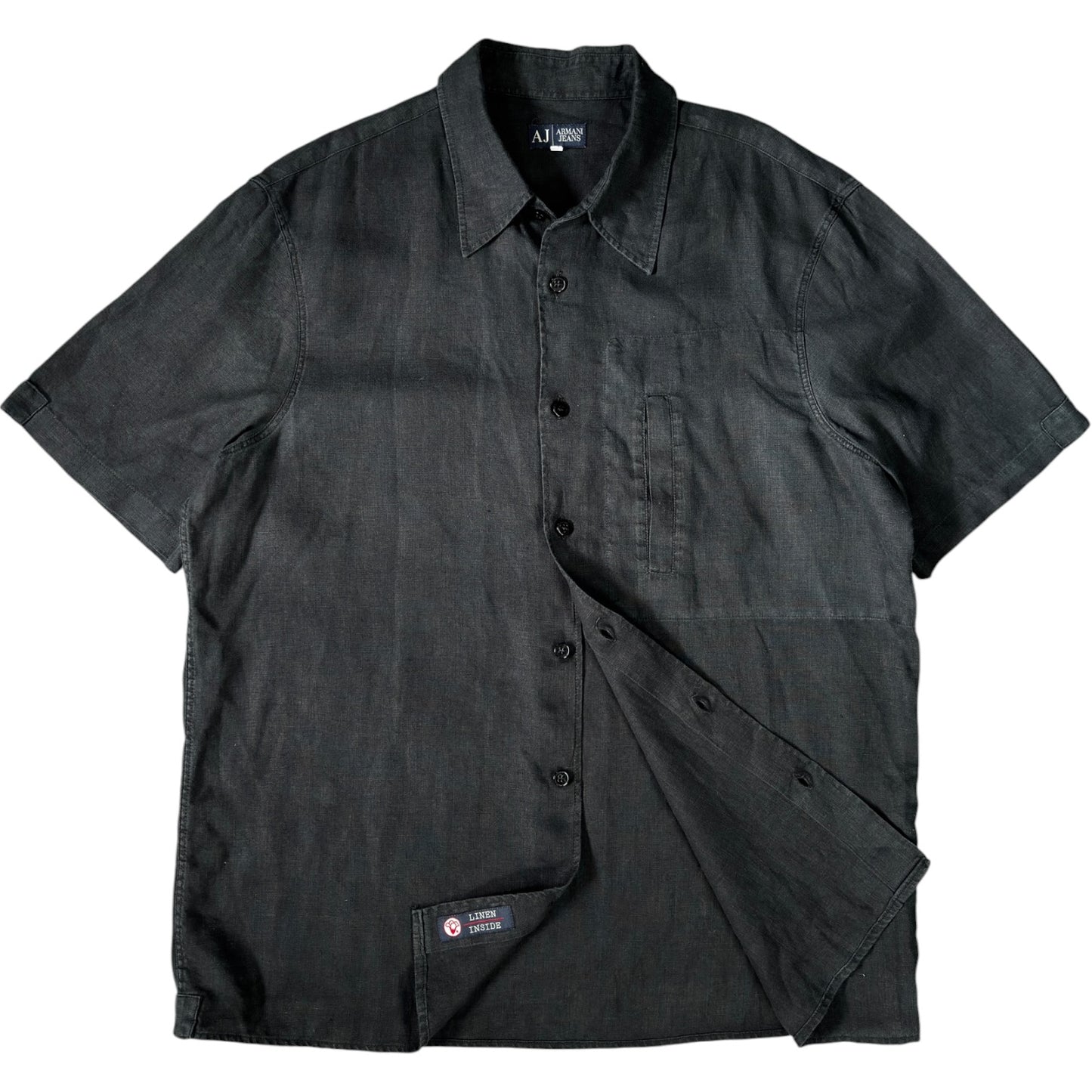 Armani Jeans 00's Linen Short Sleeve Shirt XXL