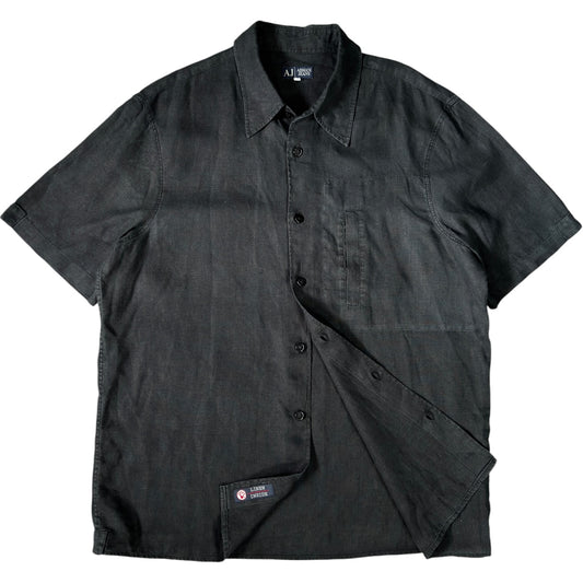 Armani Jeans 00's Linen Short Sleeve Shirt XXL