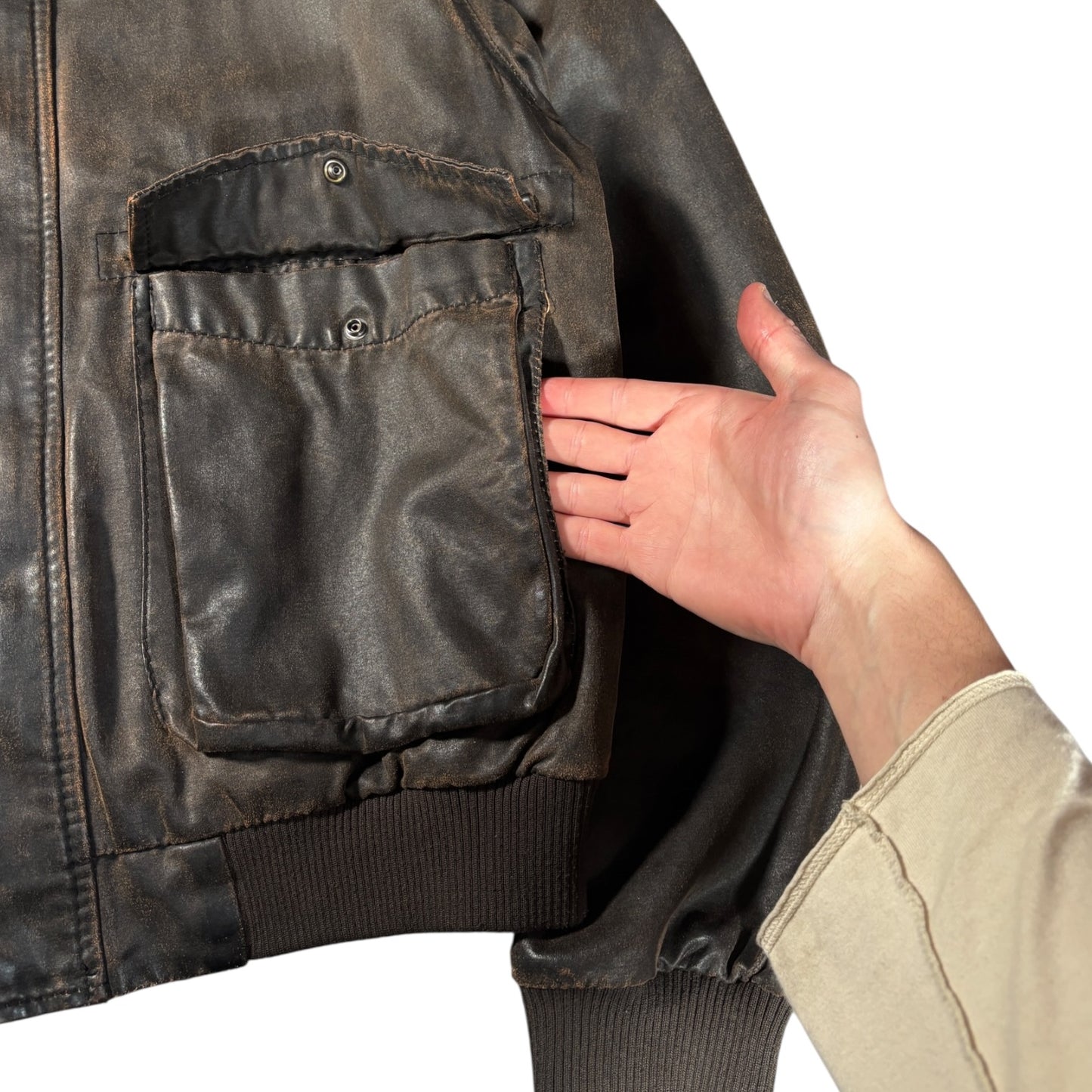 FCUK Jeans 00’s Faux Leather Jacket M