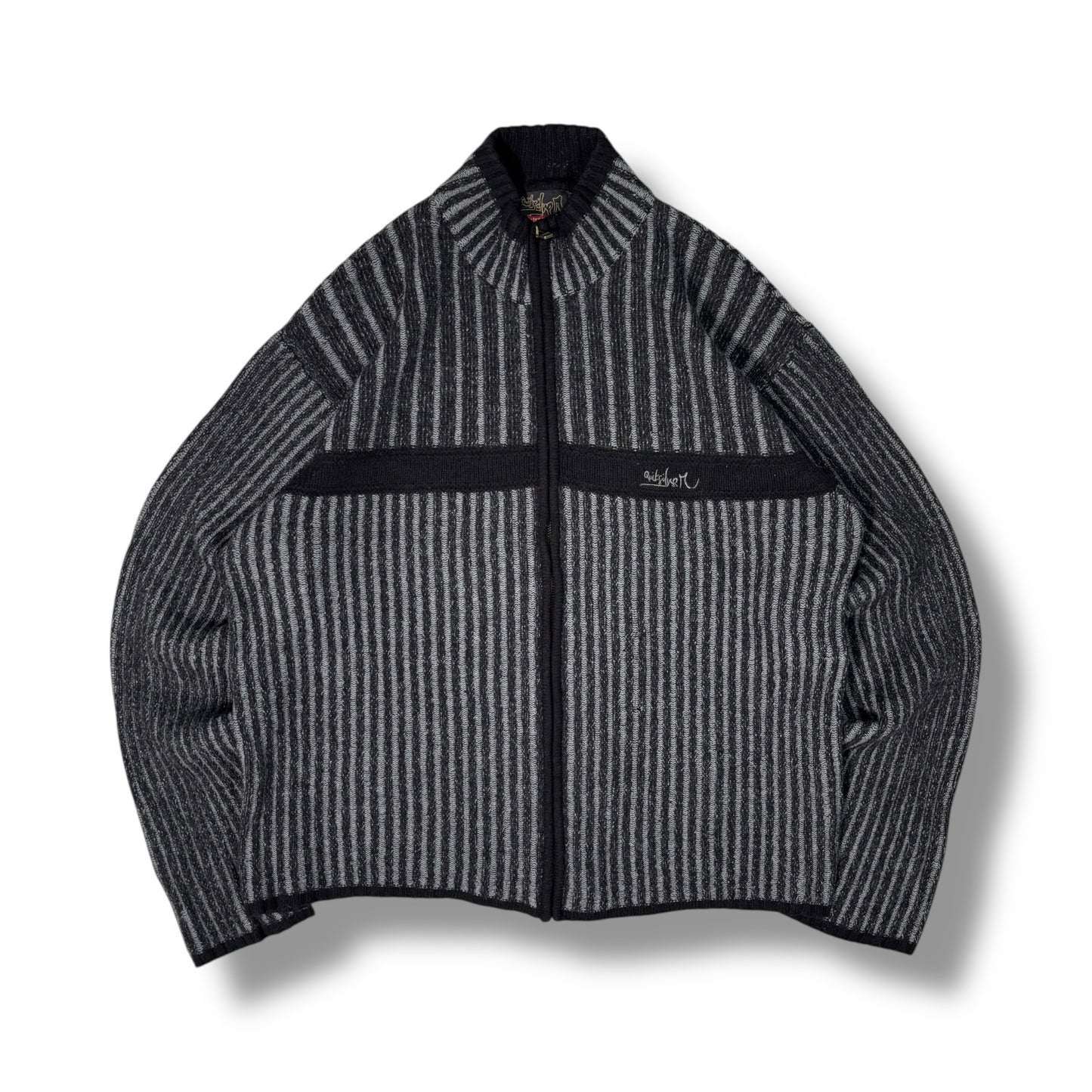 Quiksilver 00’s Full Zip Ribbed Knit Jumper Extra Large