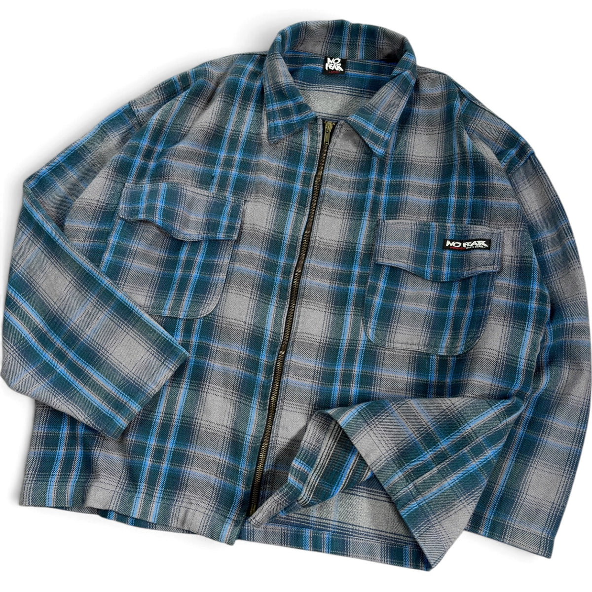 No Fear 90’s Plaid Over Shirt Zipped Jacket XL