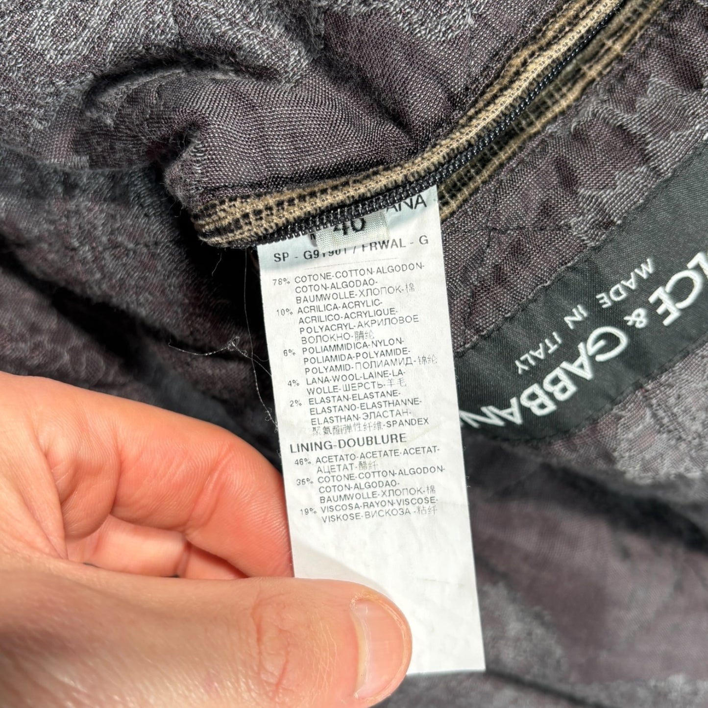 Dolce & Gabbana 00’s Houndstooth Bomber Jacket Small