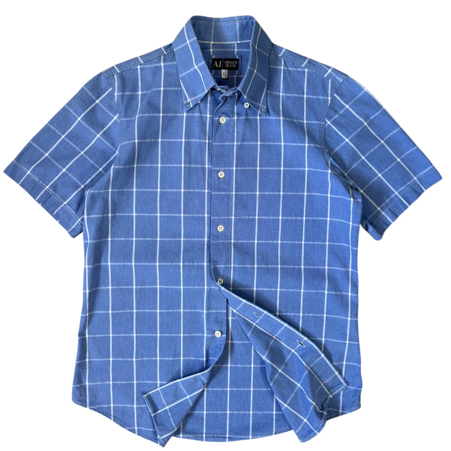 Armani Jeans 00’s Checkered Short Sleeve Shirt M