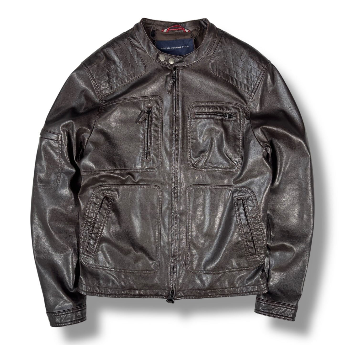 French Connection 00’s Faux Leather Jacket Medium