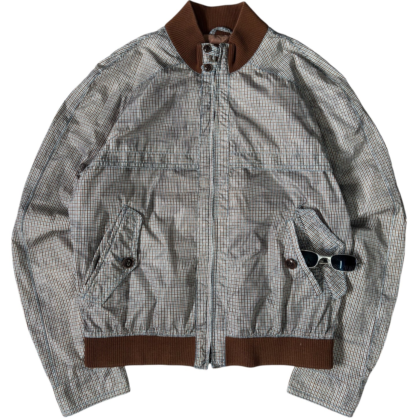 Hugo Boss Orange 00’s Checkered Bomber Jacket M
