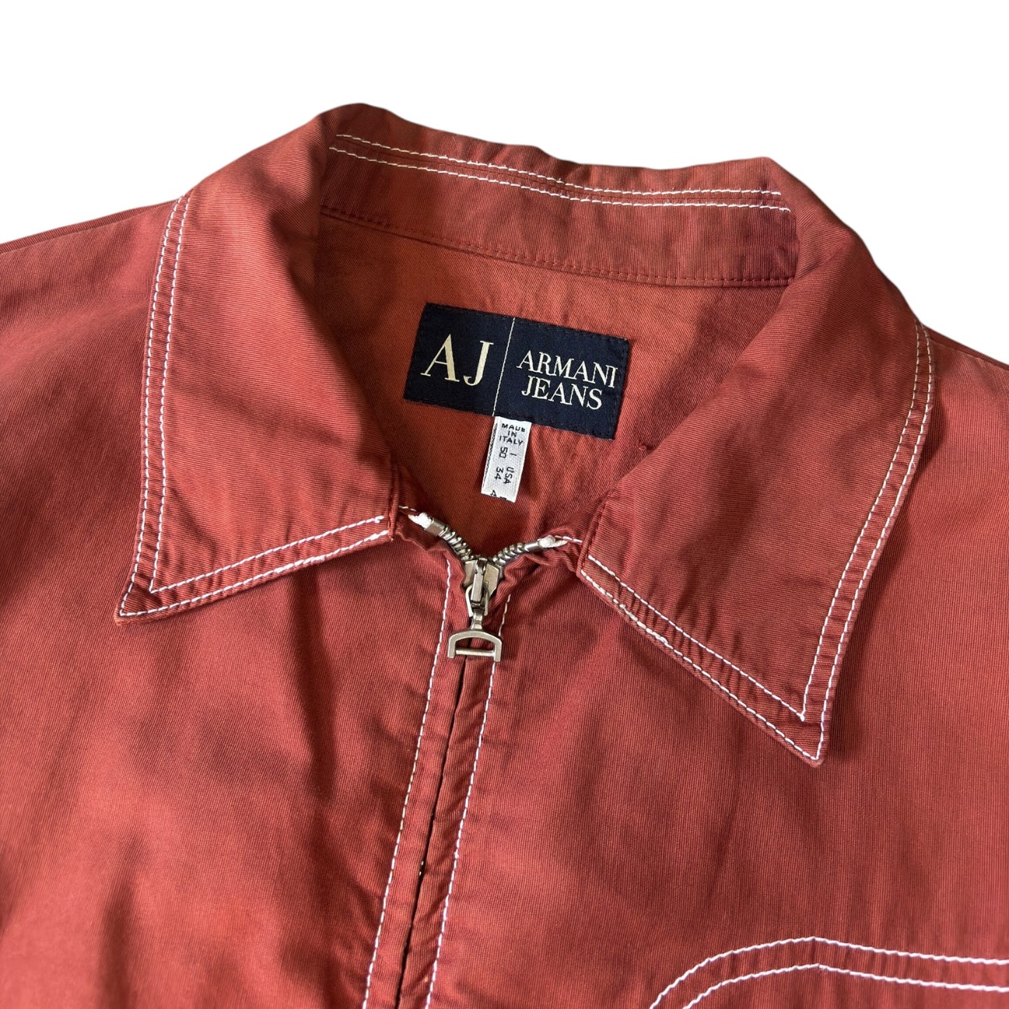 Armani Jeans 00's Contrast Stitch Cropped Jacket M