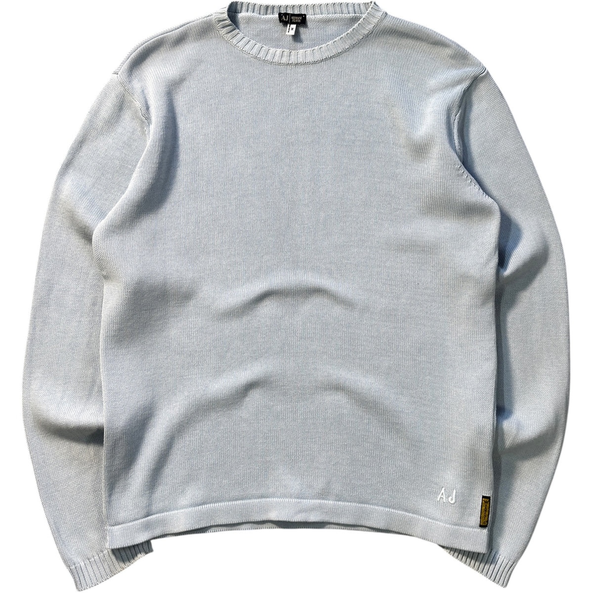 Armani Jeans 00’s Baby Blue Cotton Knit Jumper M