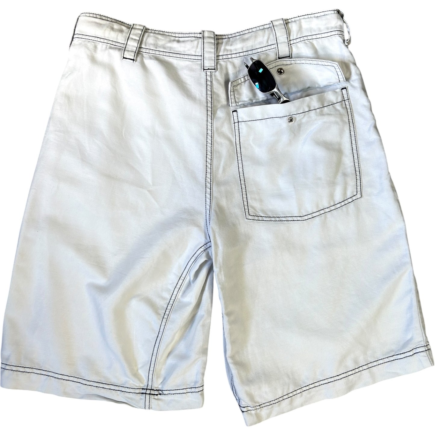 Armani Jeans 00’s Contrast Stitch Linen Hemp Shorts W32