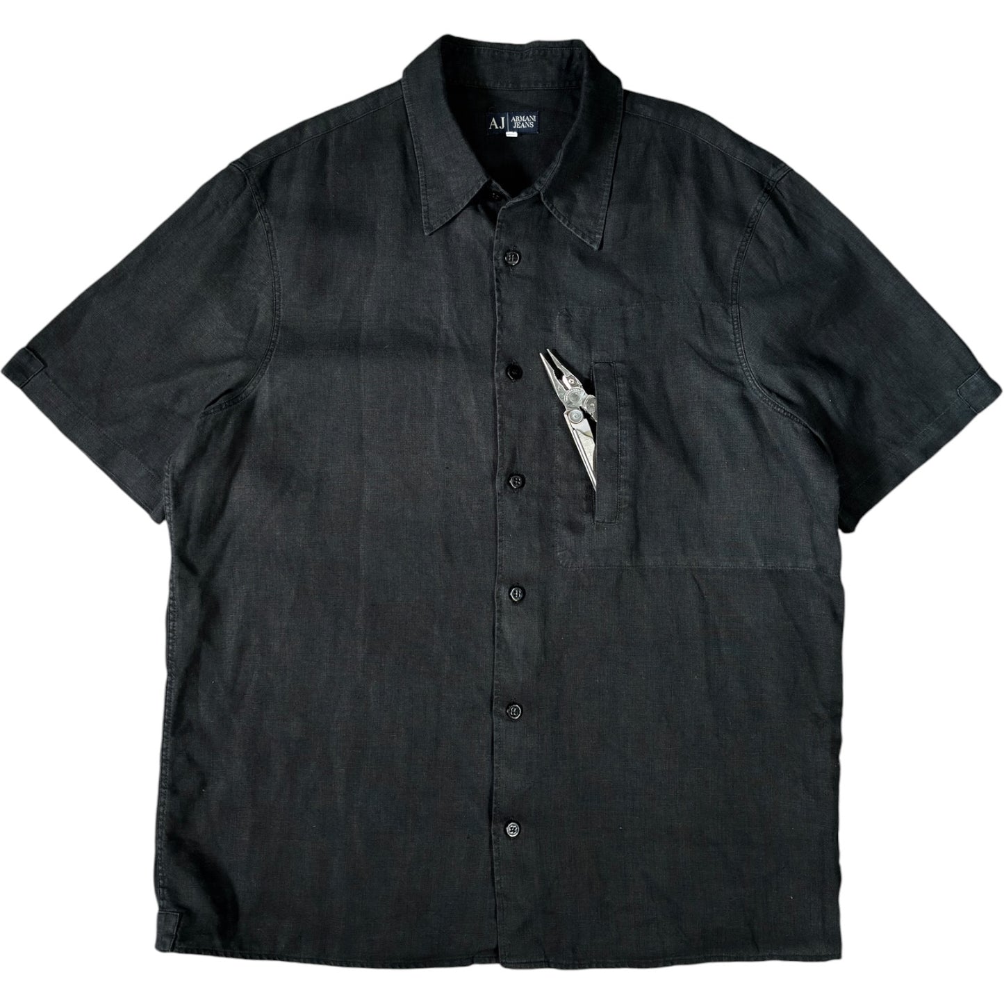 Armani Jeans 00's Linen Short Sleeve Shirt XXL