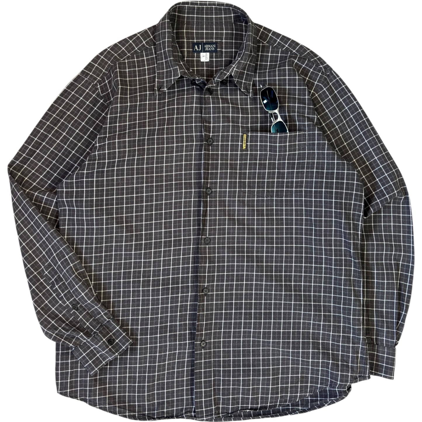 Armani Jeans 00’s Checkered Long Sleeve Shirt L