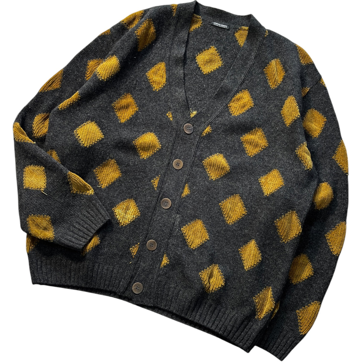 Giorgio Armani 80’s Diamond Pattern Soft Knit Cardigan XL