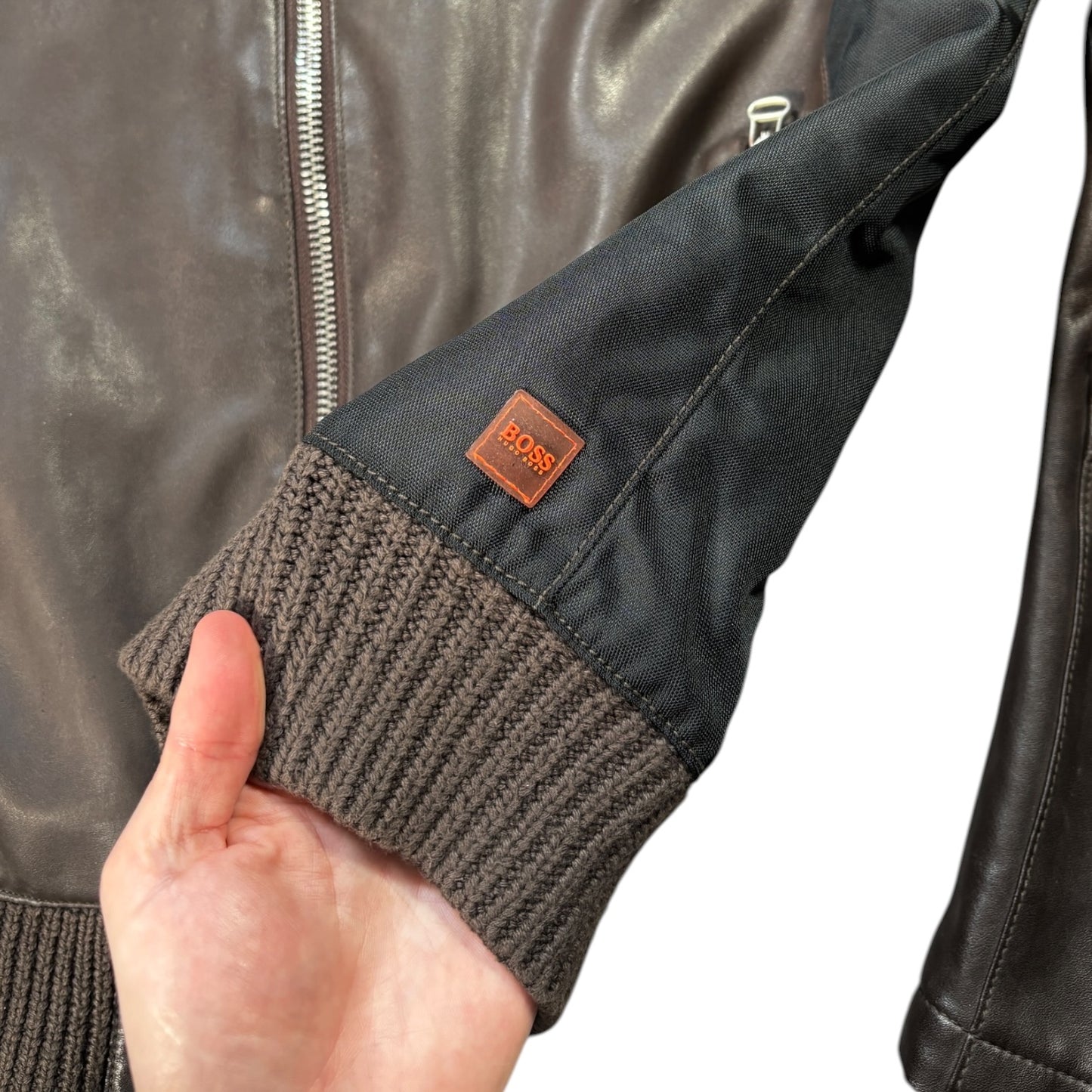 Hugo Boss Orange 00’s Faux Leather Panel Jacket M