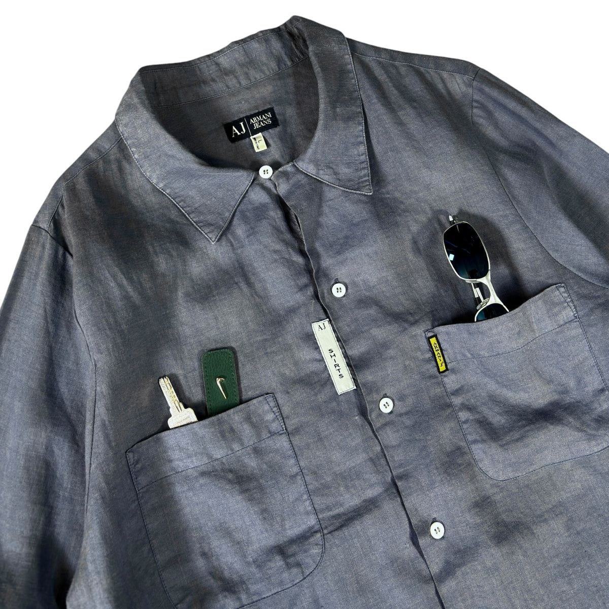 Armani Jeans 00’s Dual Pocket Linen Shirt L
