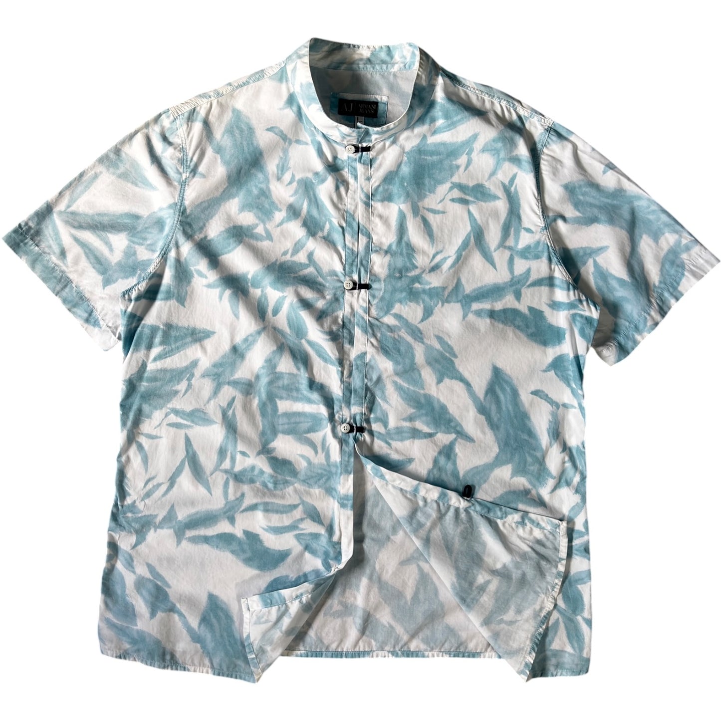 Armani Jeans 00's Botanic Pattern Button Loop Shirt L