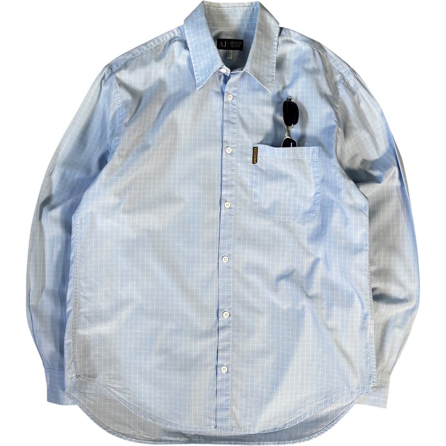 Armani Jeans 00’s Windowpane Check Shirt L