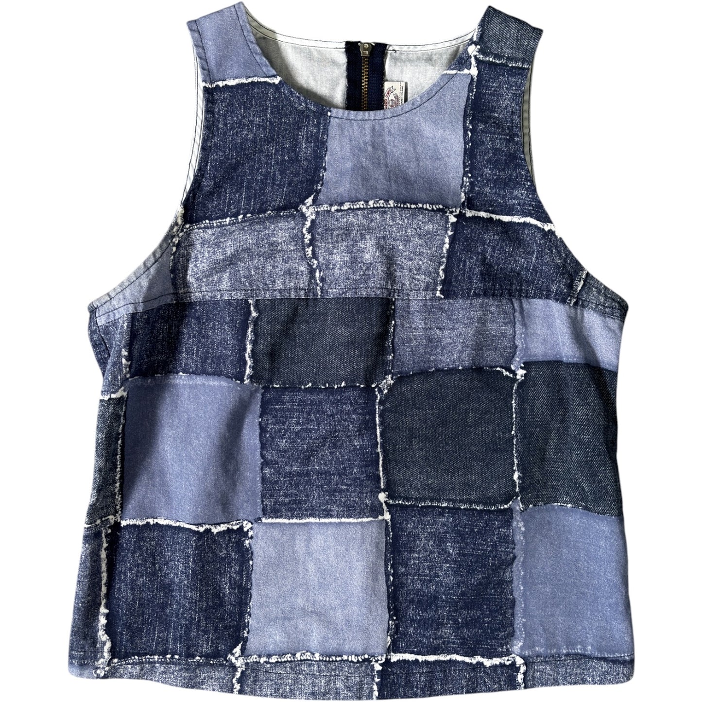 Armani Jeans 90's Patchwork Sleeveless Top UK 8/10