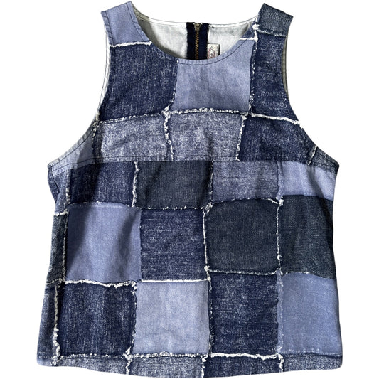 Armani Jeans 90's Patchwork Sleeveless Top UK 8/10