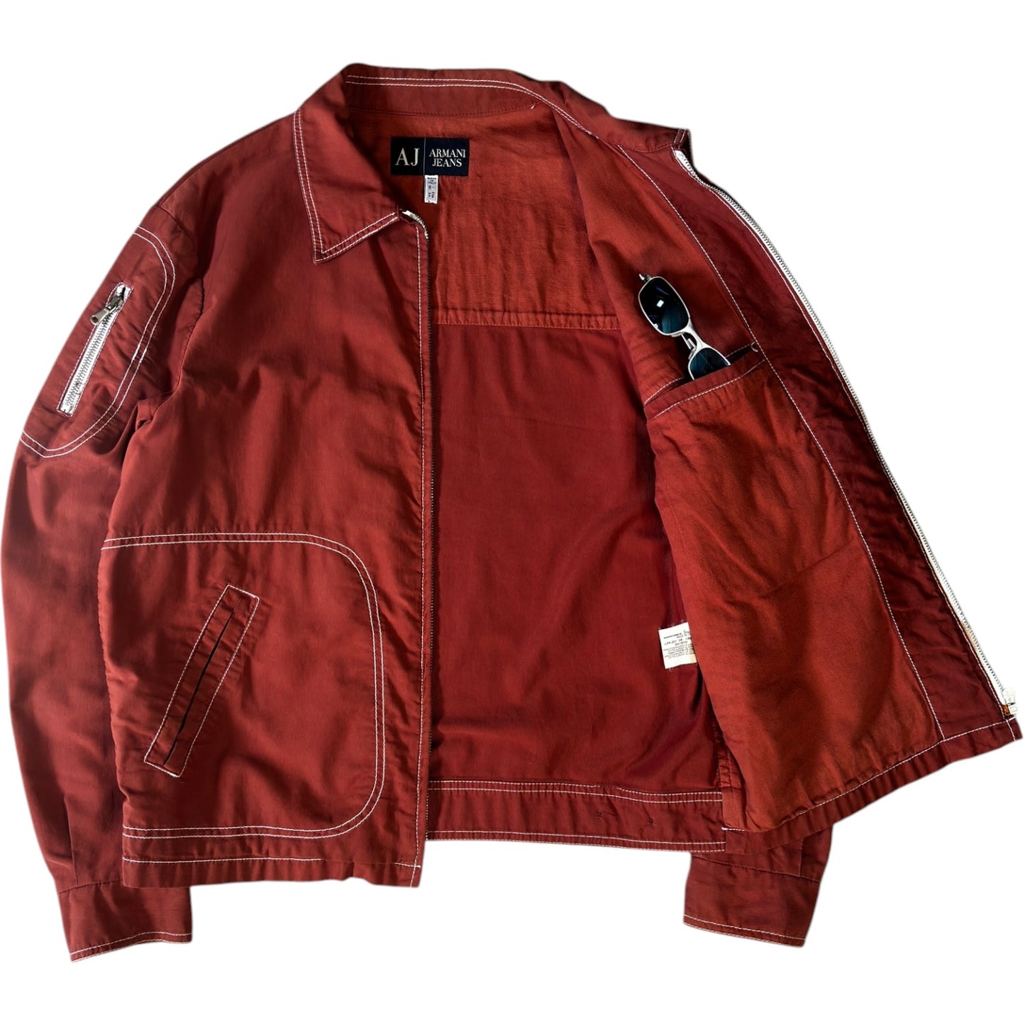 Armani Jeans 00's Contrast Stitch Cropped Jacket M