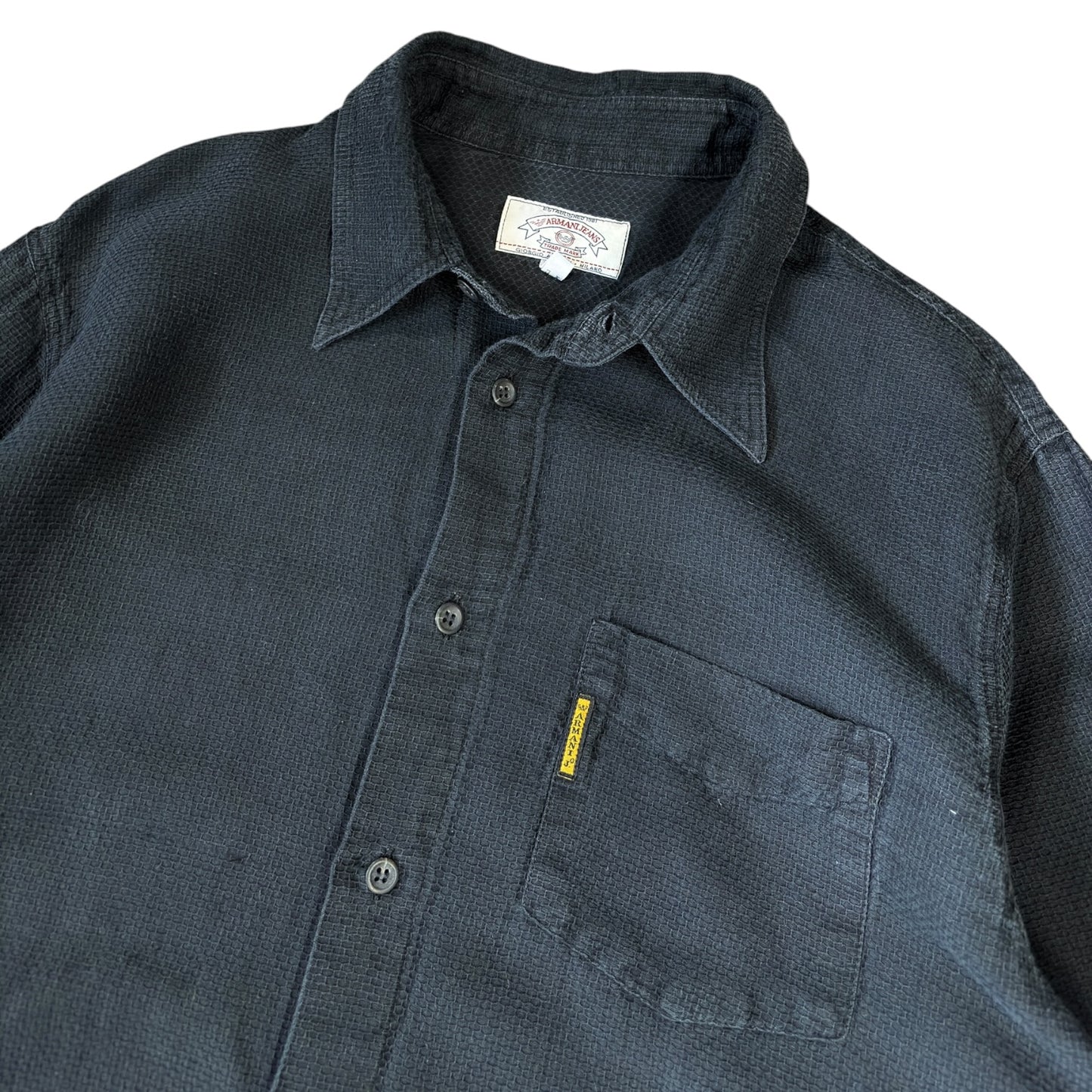 Armani Jeans 90’s Ramie Blend Waffle Shirt L