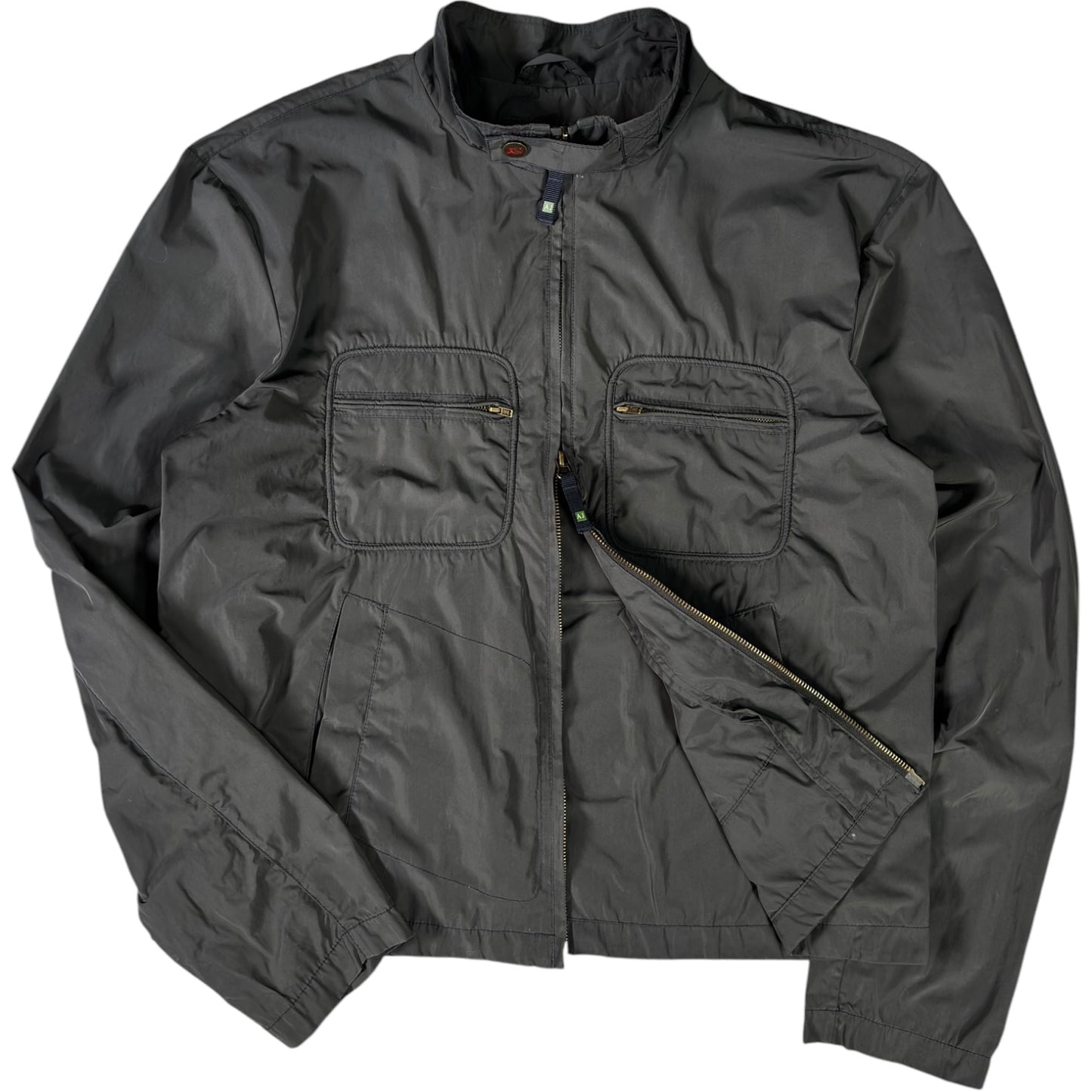 Armani Jeans 00's Dark Grey Cropped Multipocket Jacket XL