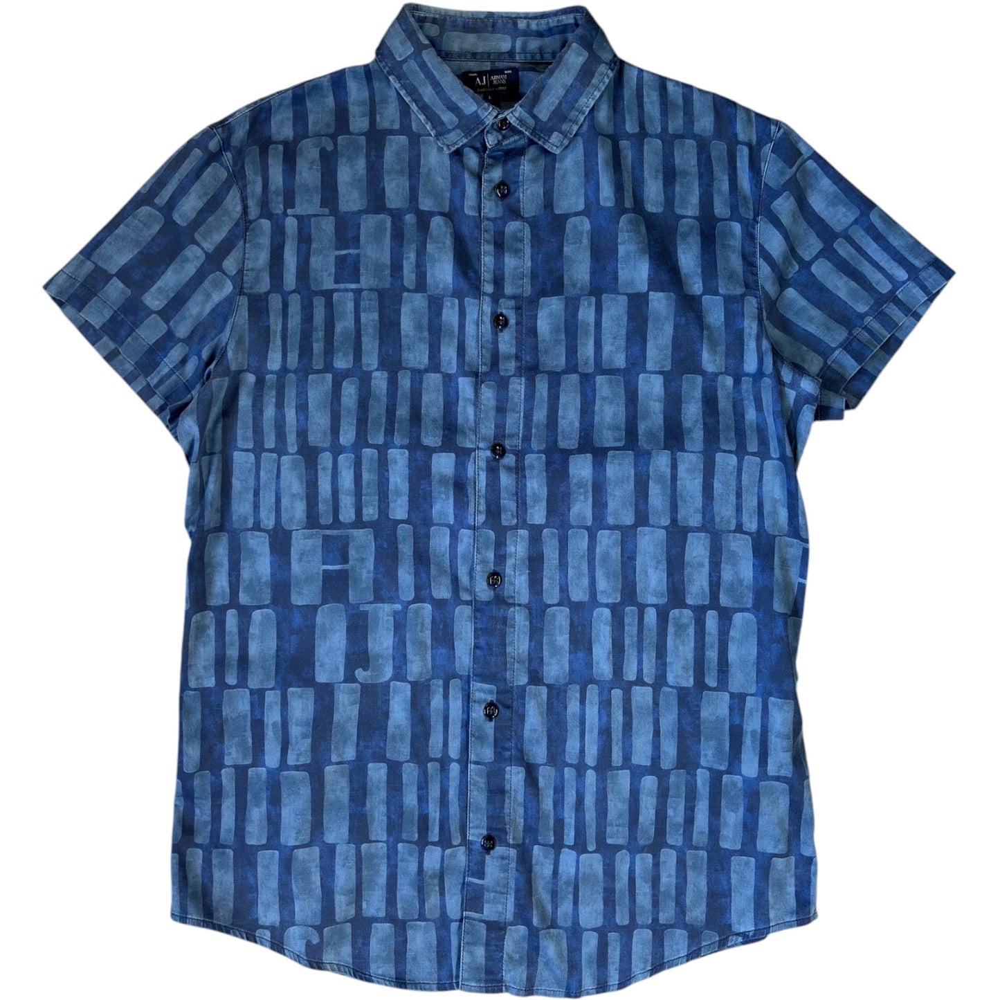 Armani Jeans 00’s All Over Print Short Sleeve Shirt M