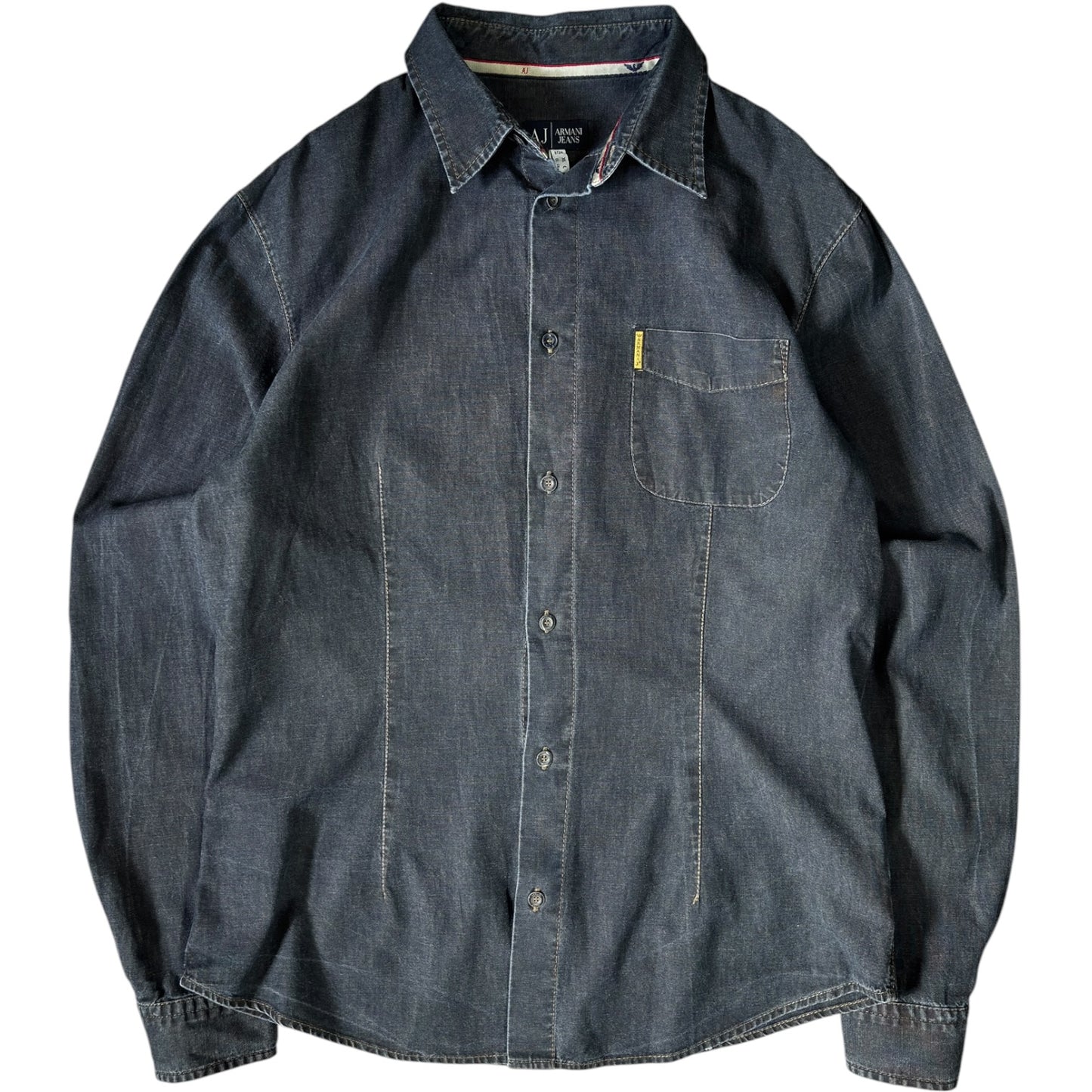 Armani Jeans 00's Dark Wash Denim Shirt XL