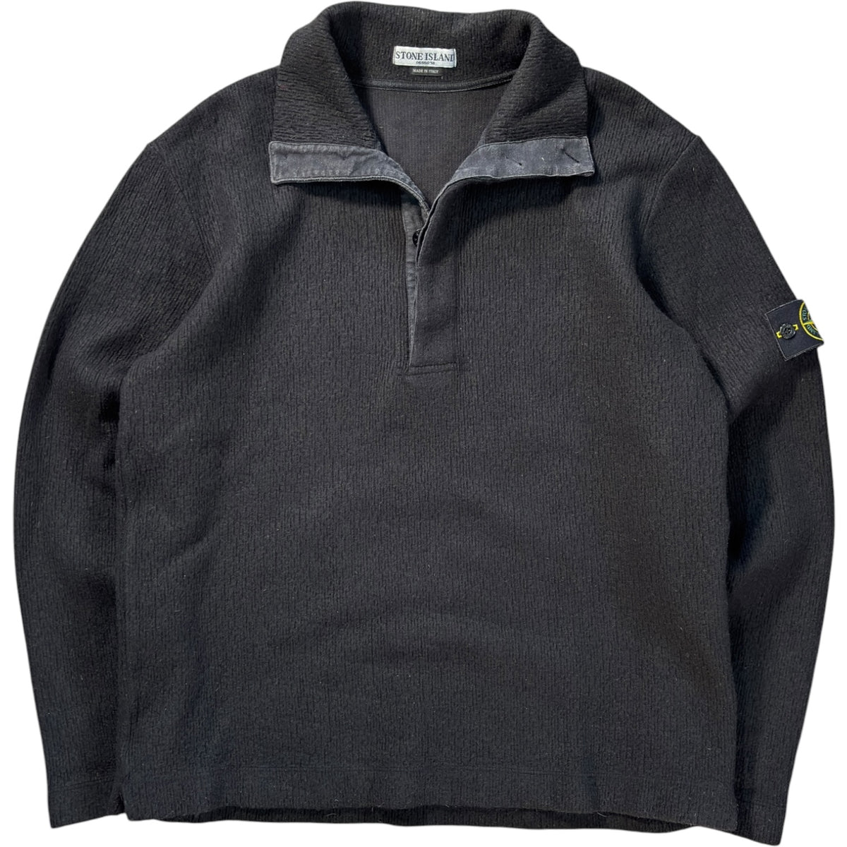 Stone Island 2005 Heavy Wool Knit Buttoned Jumper XL