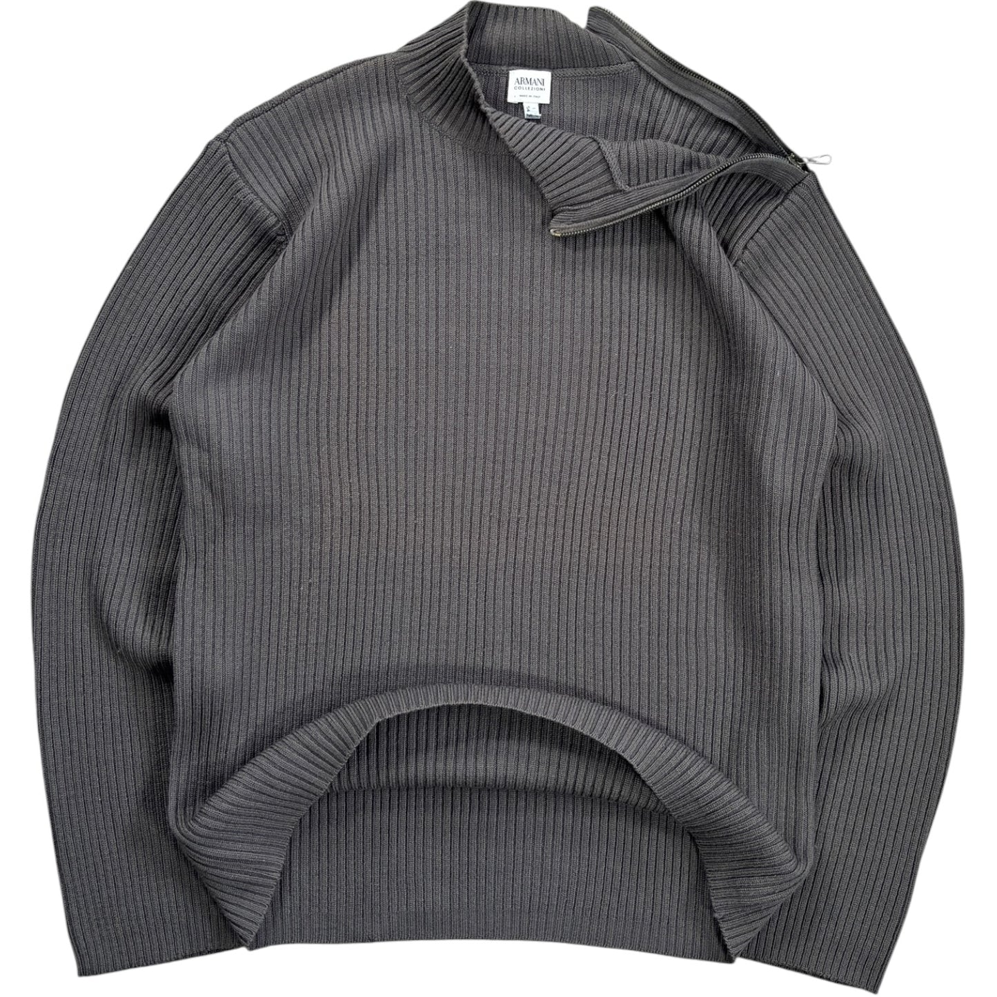 Armani Collezioni 00’s Merino Wool Shoulder Zip Jumper L
