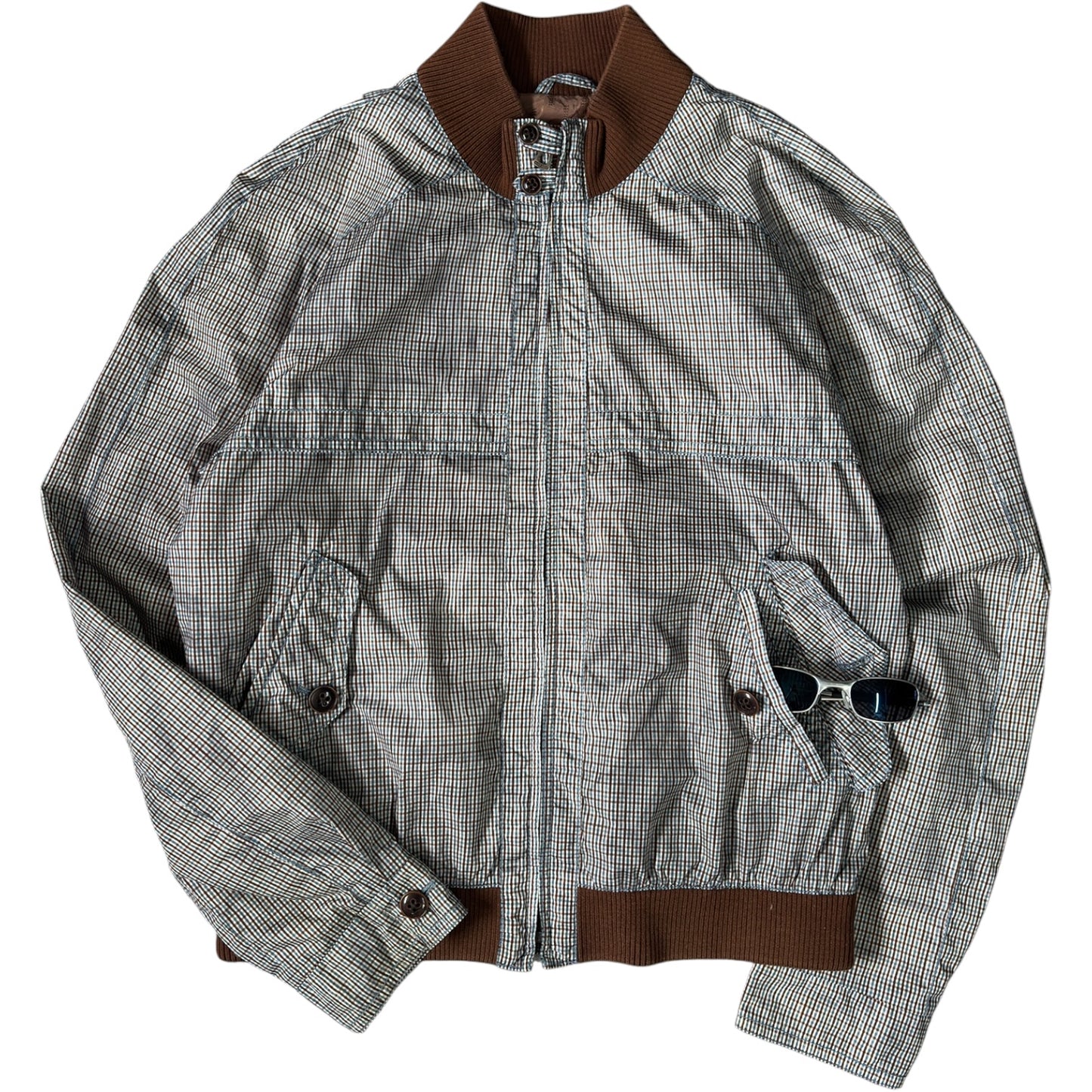 Hugo Boss Orange 00’s Checkered Bomber Jacket M