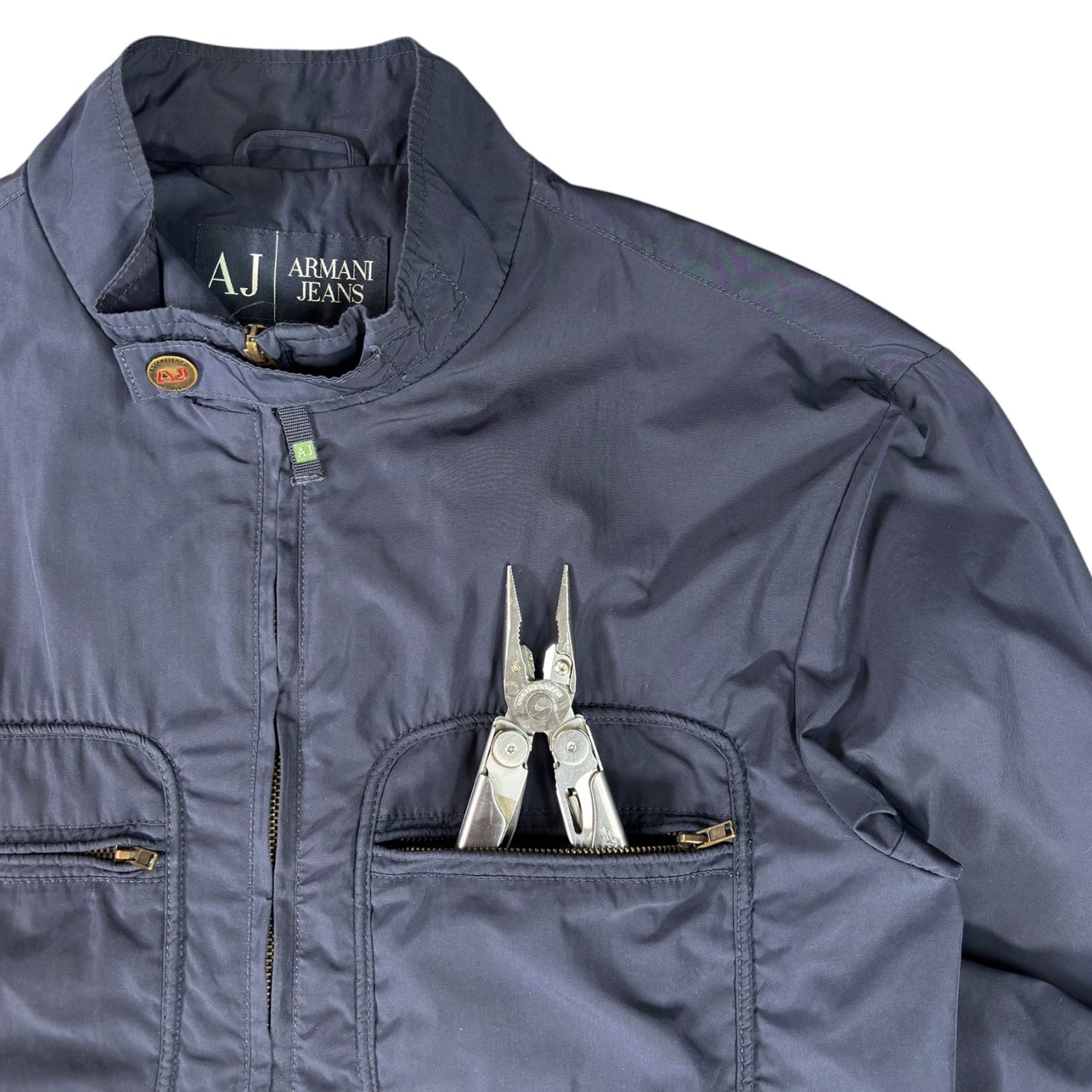 Armani Jeans 00's Navy Cropped Multipocket Jacket M