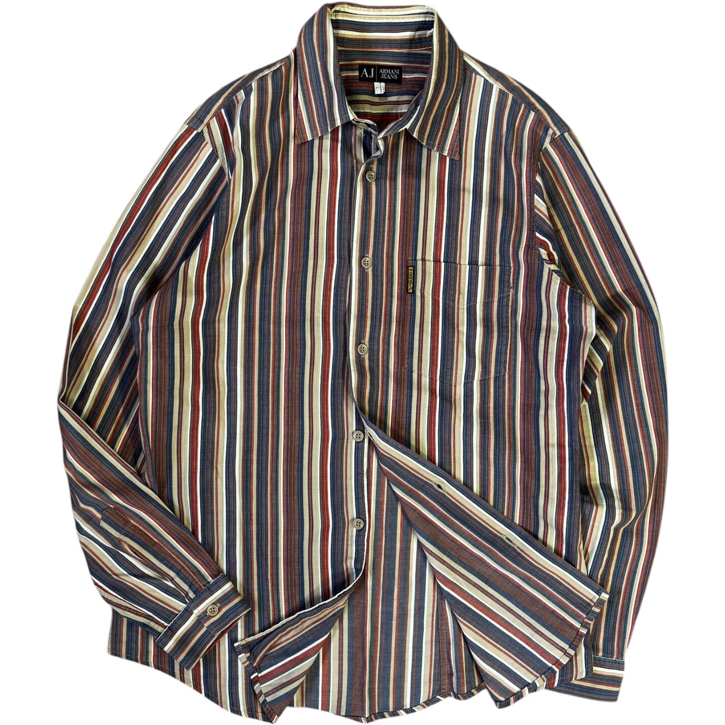 Armani Jeans 00's Striped Long Sleeve Shirt L