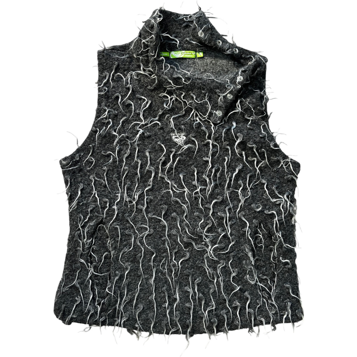 Quiksilver 00’s Women's Mock Neck Fuzzy Wool Top 12/14