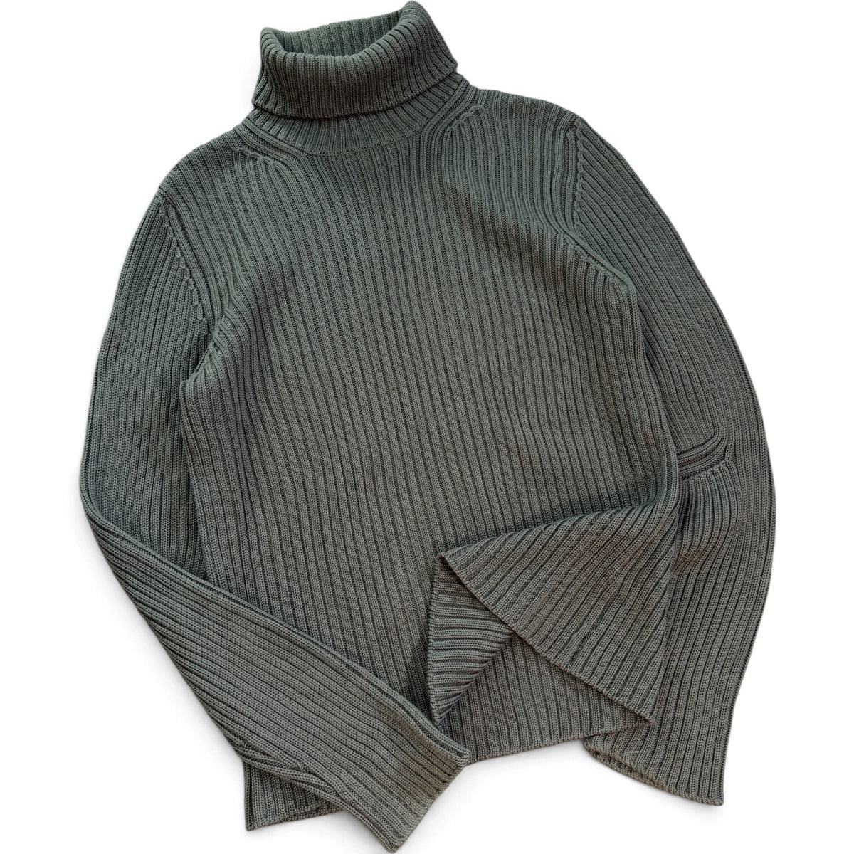Prada FW1999 Ribbed Heavyweight Turtle Neck Wool Jumper L