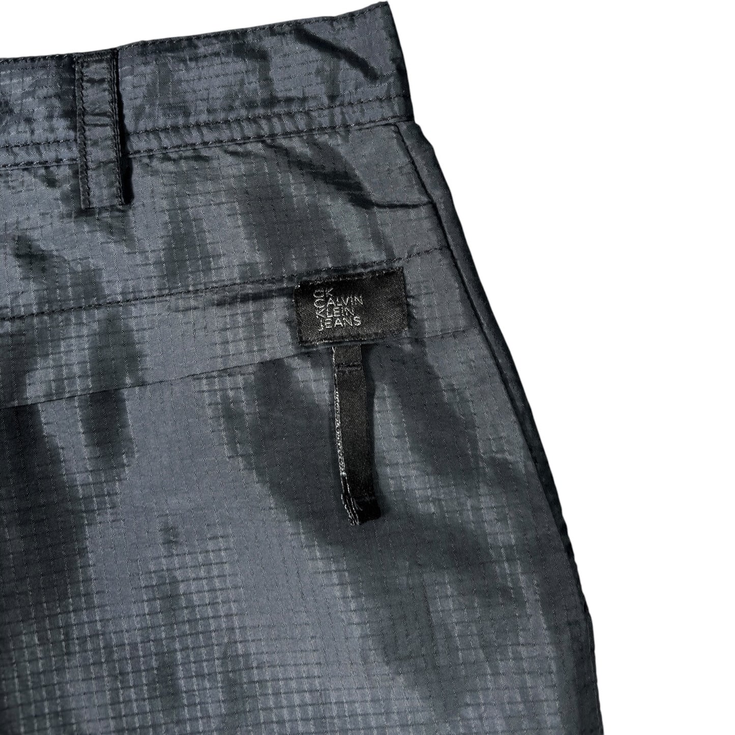 Calvin Klein Jeans 00's Nylon Ripstop Mini Skirt UK 8/10