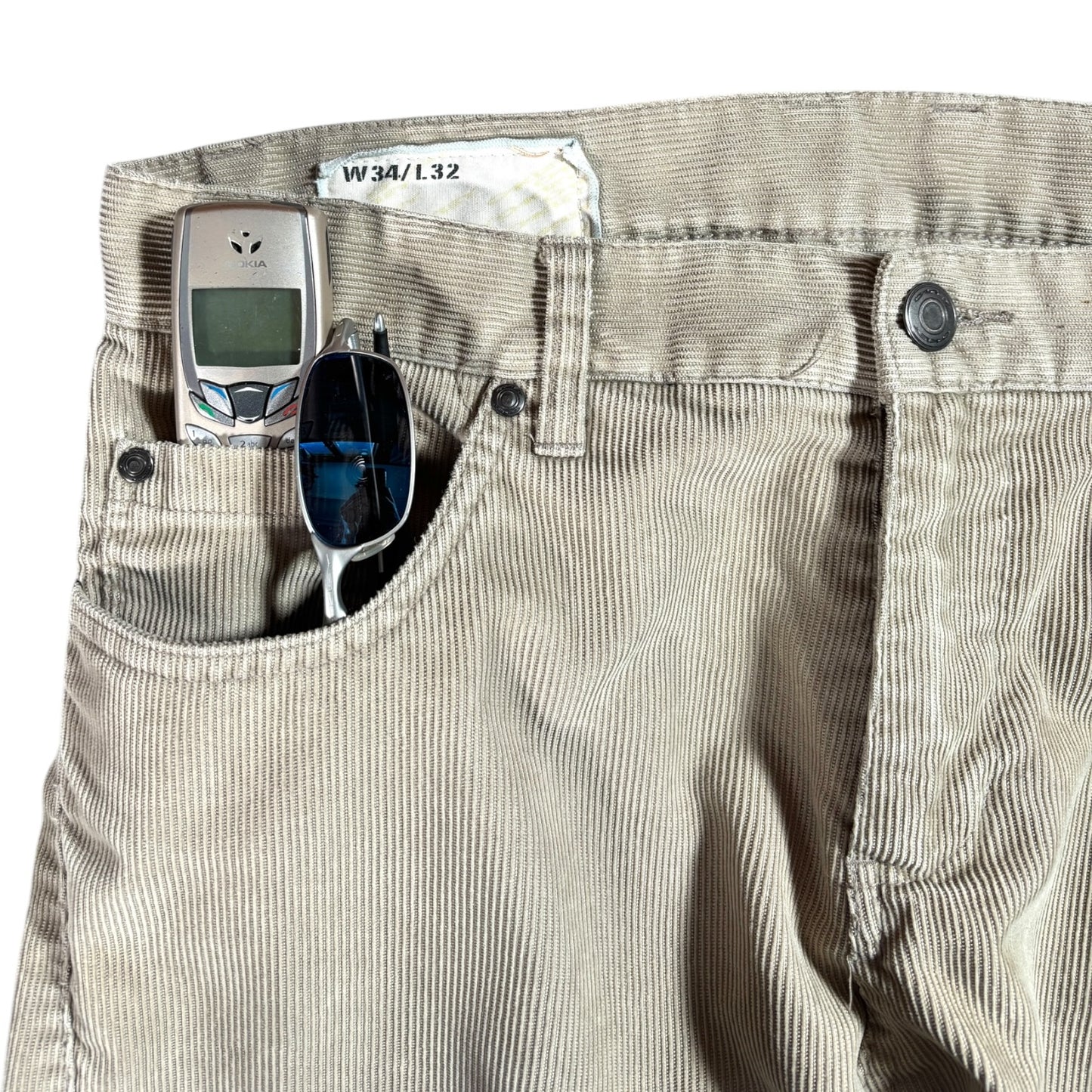 Oakley 2007 Beige Corduroy Trousers W34