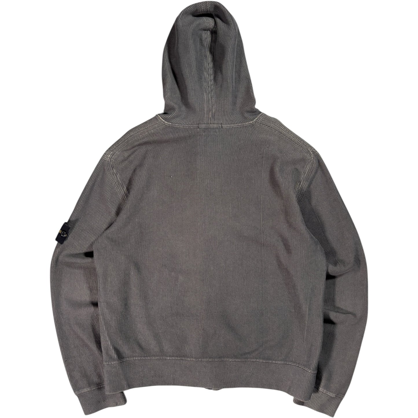 Stone Island 2004 Full Zip Ribbed Hoodie L