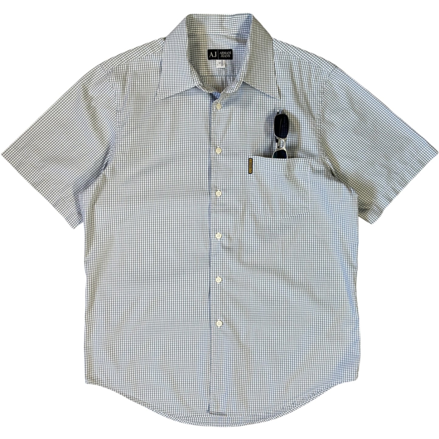 Armani Jeans 00’s Checkered Short Sleeve Shirt L