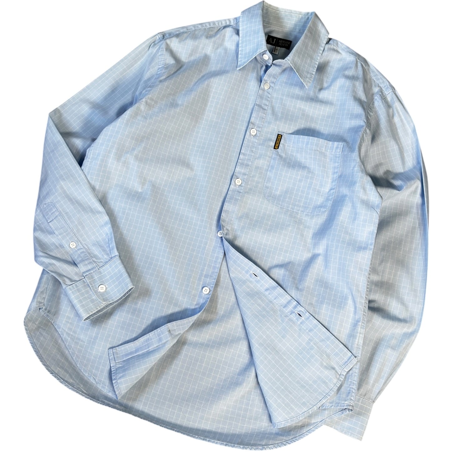 Armani Jeans 00’s Windowpane Check Shirt L