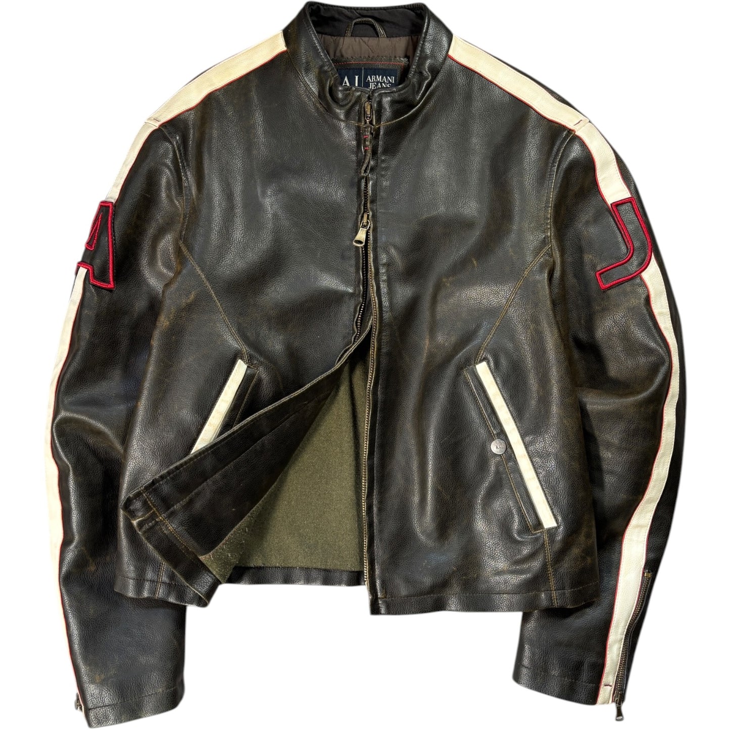 Armani Jeans 00’s Leather Biker Jacket M