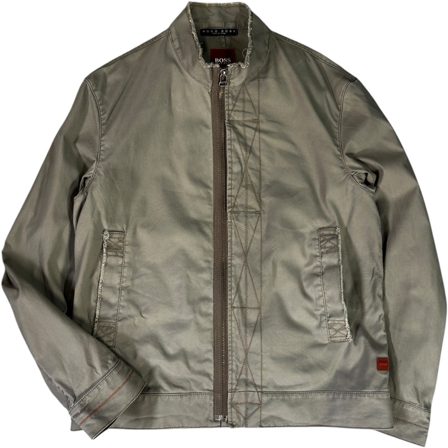 Hugo Boss 00's Asymmetrical Zip Cotton Jacket M