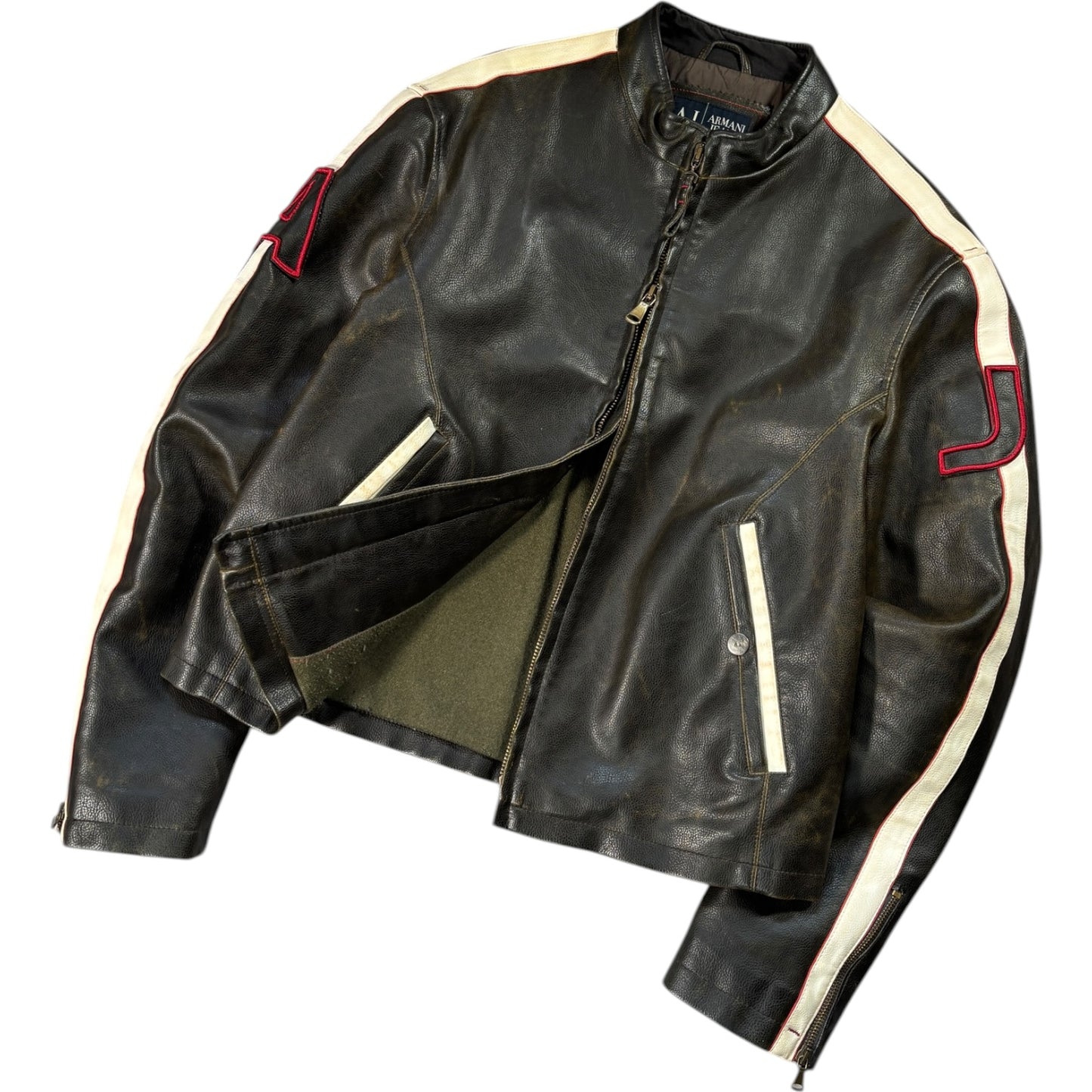 Armani Jeans 00’s Leather Biker Jacket M