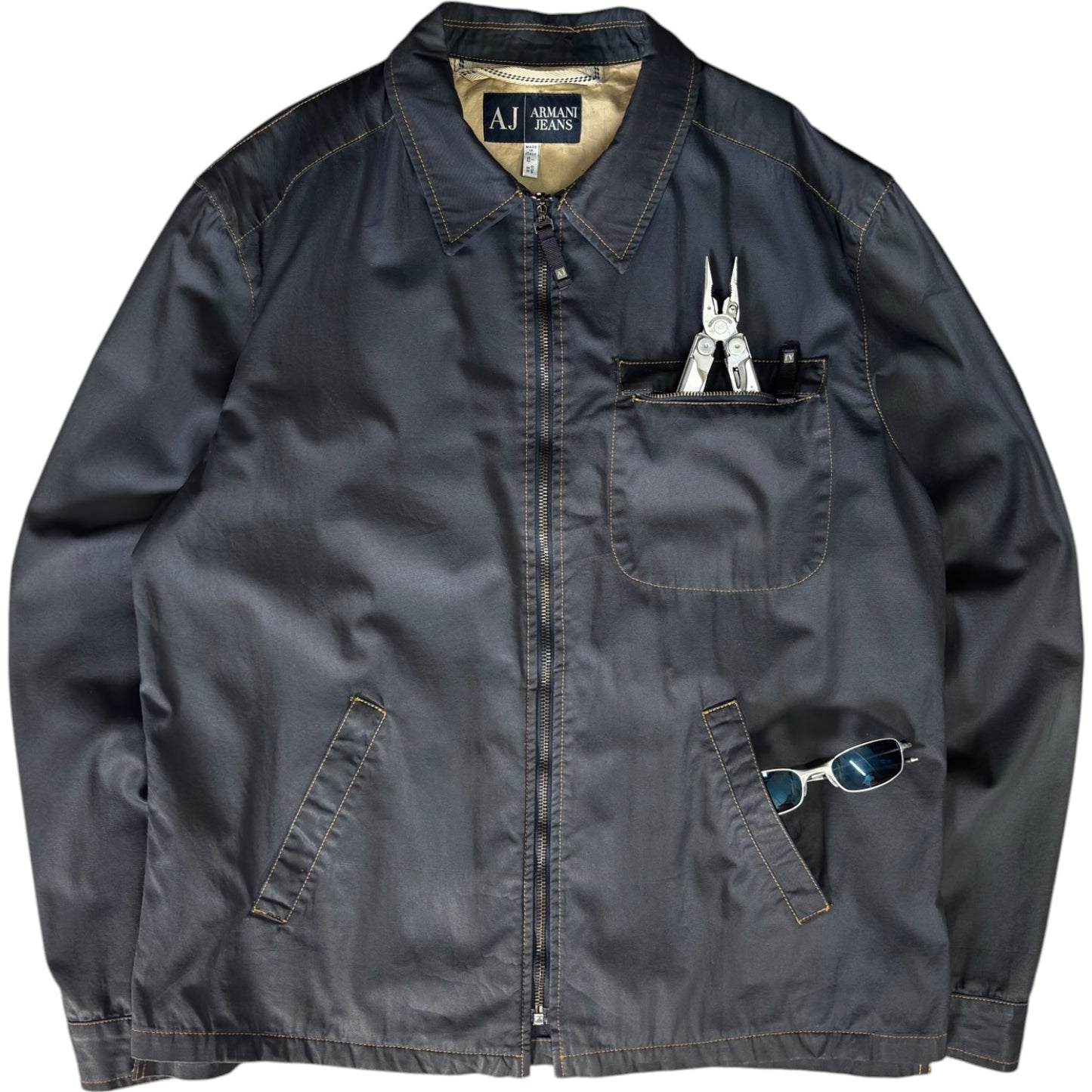 Armani Jeans 00’s Contrast Stitch Cropped Jacket L