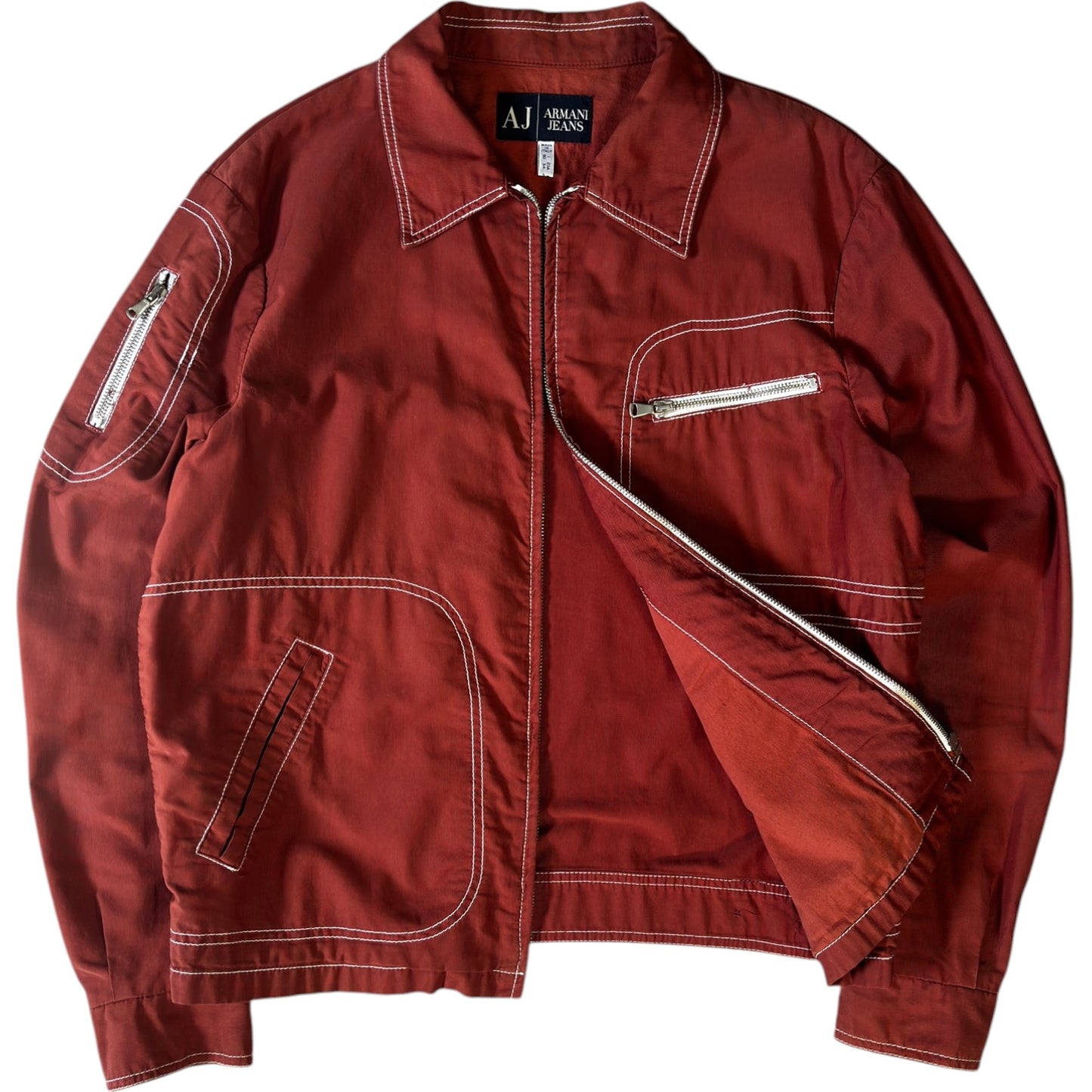 Armani Jeans 00's Contrast Stitch Cropped Jacket M