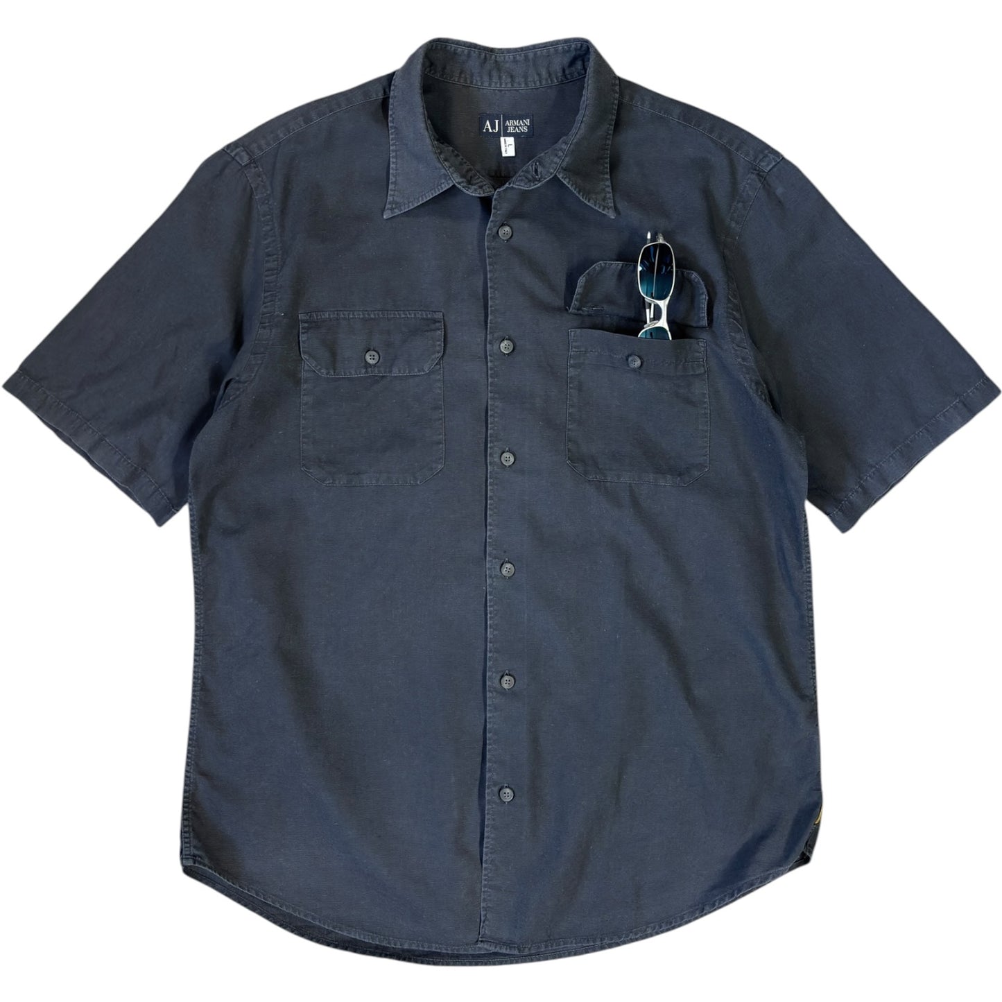 Armani Jeans 00’s Linen Short Sleeve Shirt L