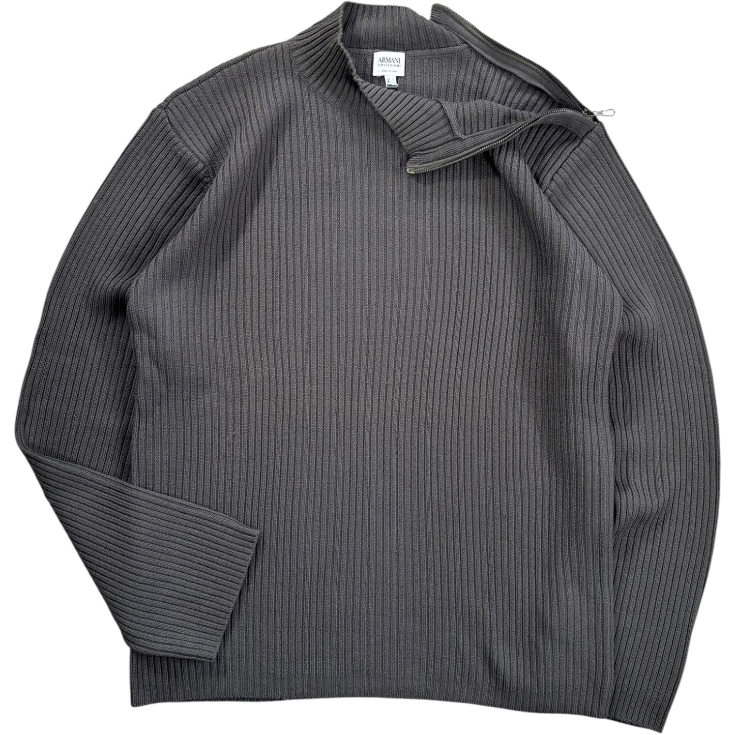 Armani Collezioni 00’s Merino Wool Shoulder Zip Jumper L