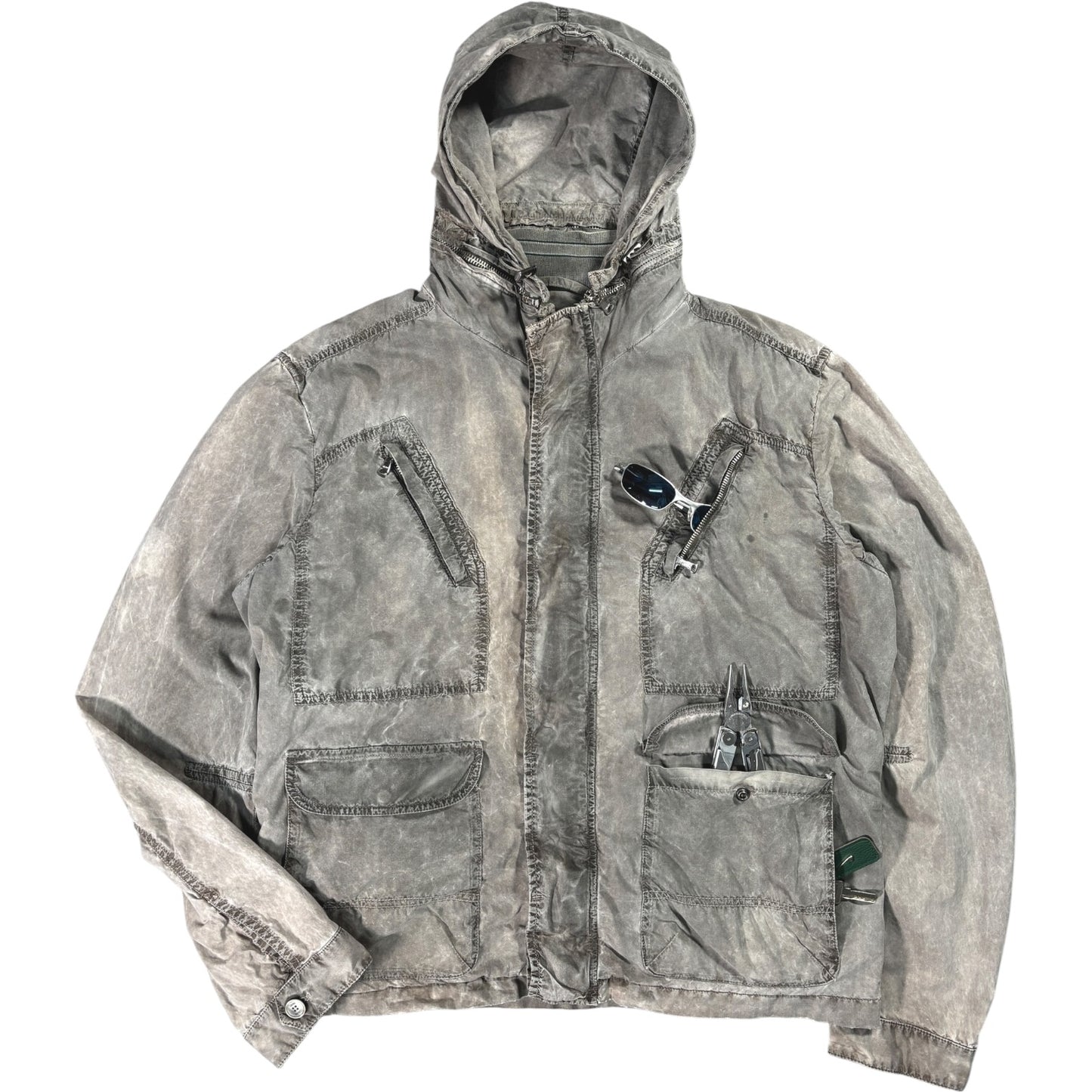 Marlboro Classics 00’s Stone Grey Multipocket Jacket XL